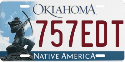 OK license plate 757EDT