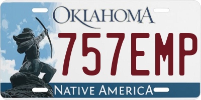 OK license plate 757EMP