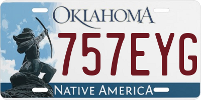 OK license plate 757EYG