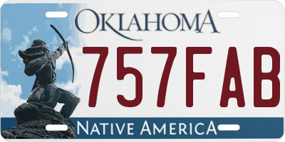 OK license plate 757FAB