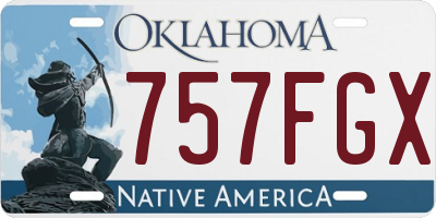 OK license plate 757FGX