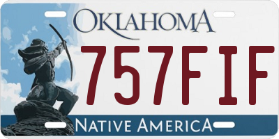 OK license plate 757FIF