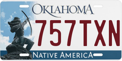 OK license plate 757TXN