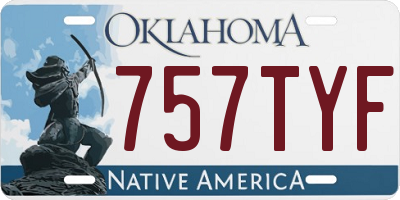 OK license plate 757TYF