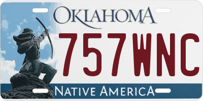 OK license plate 757WNC