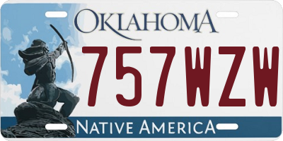 OK license plate 757WZW
