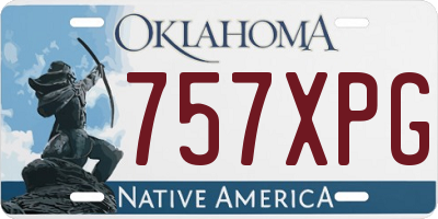 OK license plate 757XPG