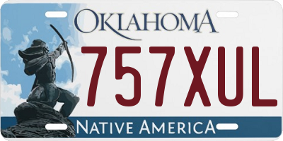 OK license plate 757XUL
