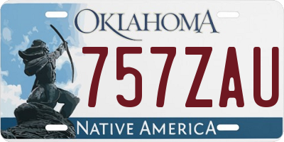 OK license plate 757ZAU