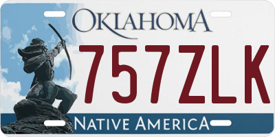 OK license plate 757ZLK
