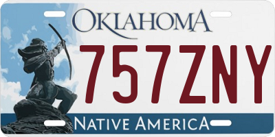 OK license plate 757ZNY