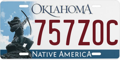 OK license plate 757ZOC