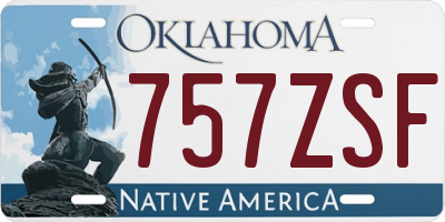 OK license plate 757ZSF