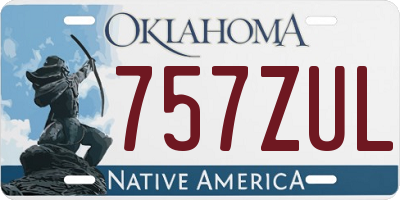 OK license plate 757ZUL