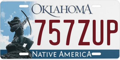 OK license plate 757ZUP