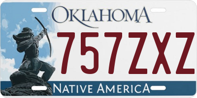 OK license plate 757ZXZ