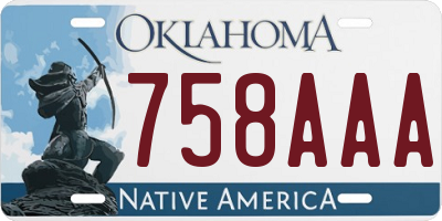 OK license plate 758AAA