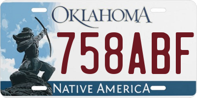 OK license plate 758ABF