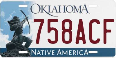 OK license plate 758ACF