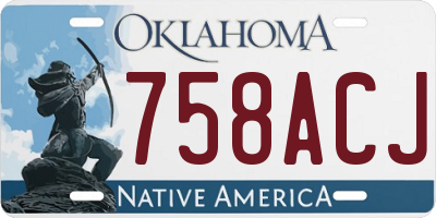 OK license plate 758ACJ