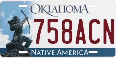 OK license plate 758ACN