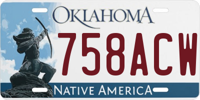 OK license plate 758ACW