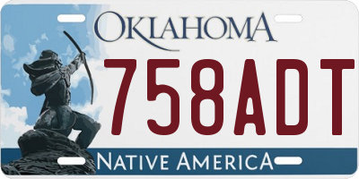 OK license plate 758ADT