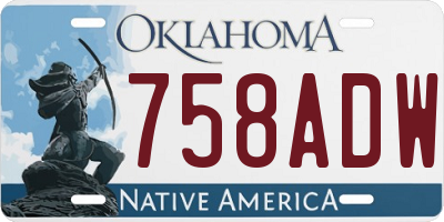 OK license plate 758ADW