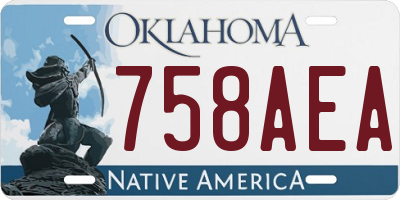 OK license plate 758AEA