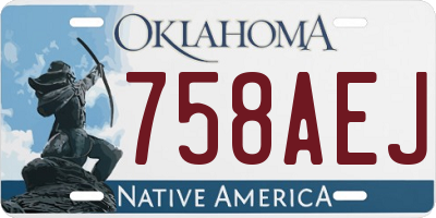 OK license plate 758AEJ
