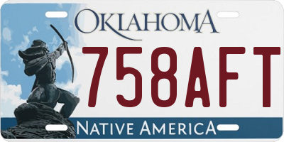 OK license plate 758AFT