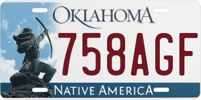 OK license plate 758AGF