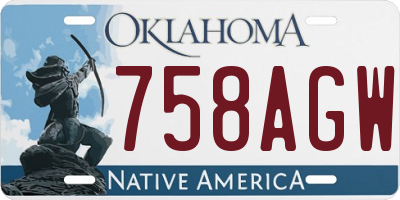 OK license plate 758AGW