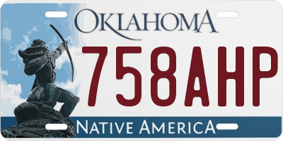 OK license plate 758AHP