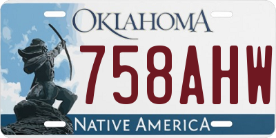 OK license plate 758AHW