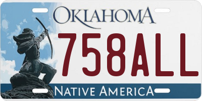 OK license plate 758ALL