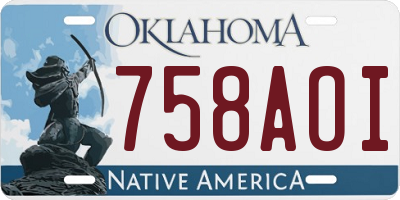 OK license plate 758AOI