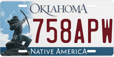 OK license plate 758APW