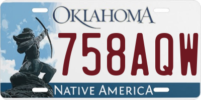 OK license plate 758AQW
