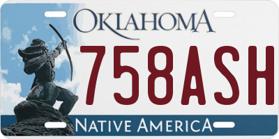 OK license plate 758ASH