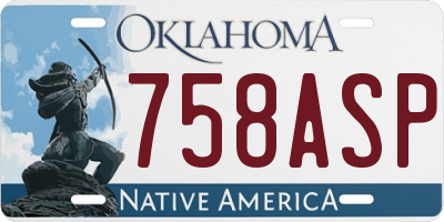 OK license plate 758ASP