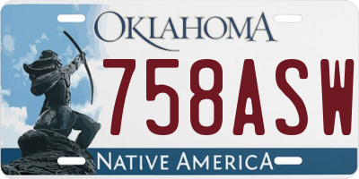 OK license plate 758ASW