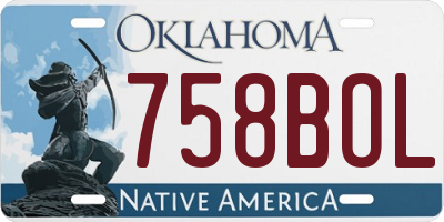 OK license plate 758BOL