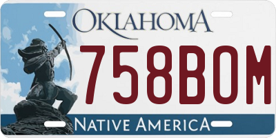 OK license plate 758BOM
