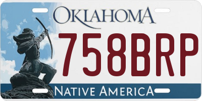 OK license plate 758BRP