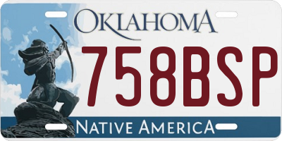 OK license plate 758BSP