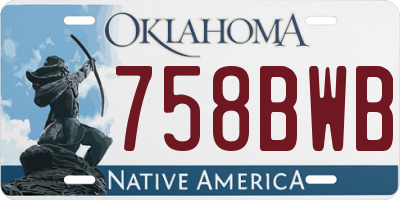 OK license plate 758BWB