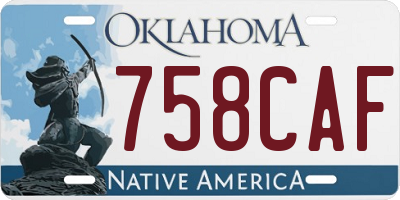 OK license plate 758CAF