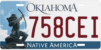 OK license plate 758CEI