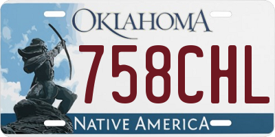 OK license plate 758CHL